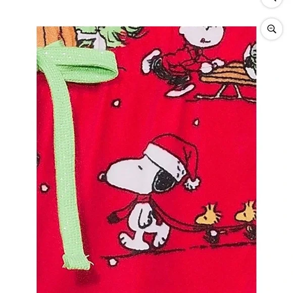 Peanuts Christmas Plush Joggers Pajama Pants - Picture 3 of 6